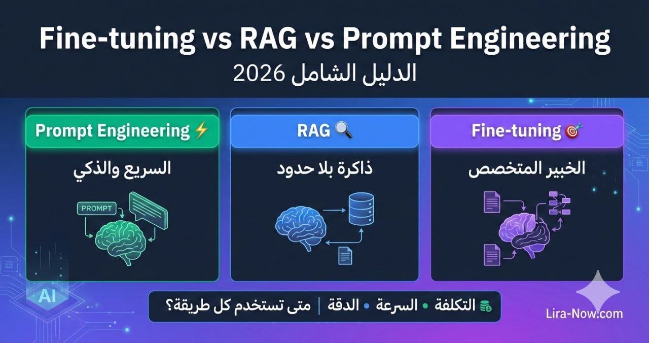 Fine-tuning vs RAG vs Prompt Engineering: الدليل الشامل 2026
