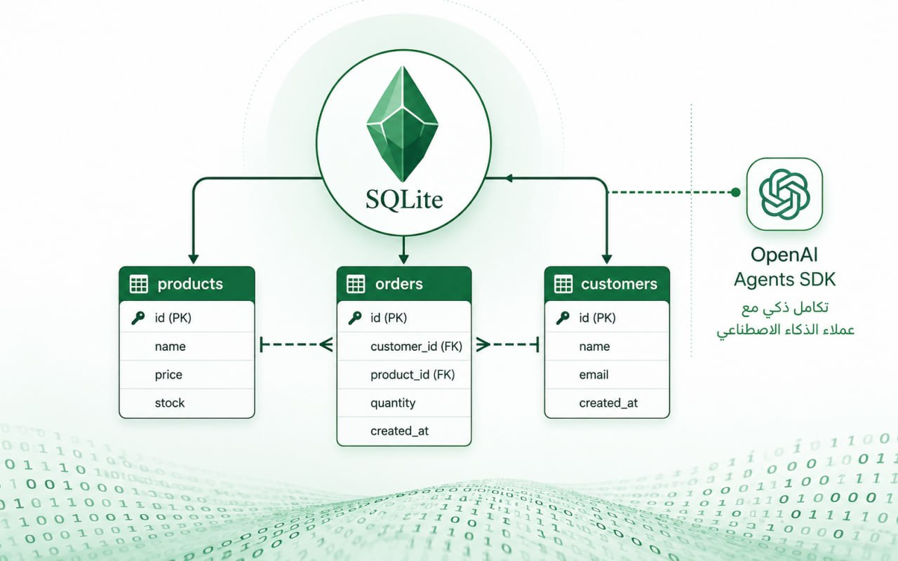مخطط قاعدة بيانات SQLite مع OpenAI Agents SDK
