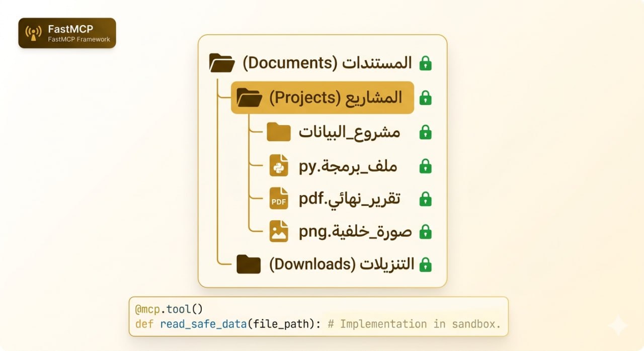مخطط FastMCP Framework - إدارة الملفات بشكل آمن